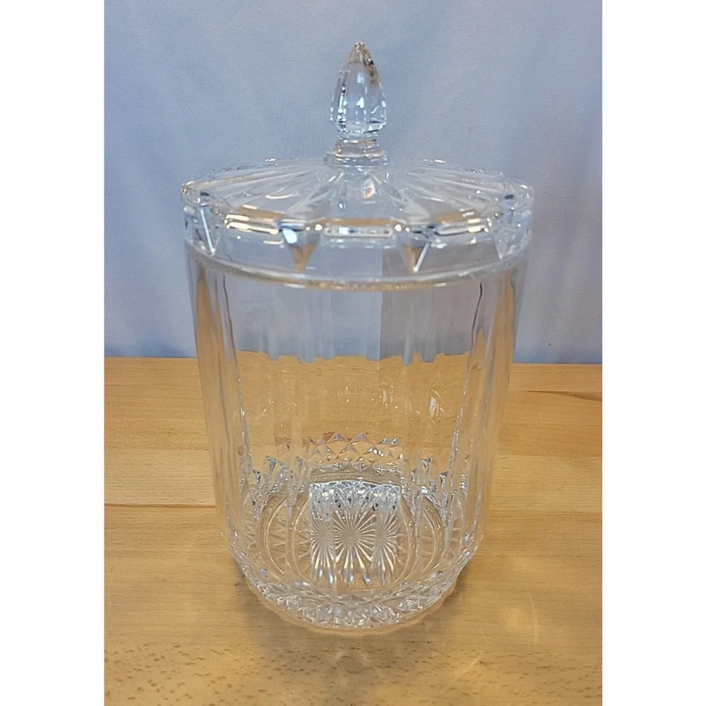 Vintage Ice Bucket By St George 24% Fine Lead Crystal W/ Lid Excellent